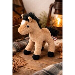 Douglas Horse Plush Stuffed Animal Tan Black Mane Pony 8” Toy Cute